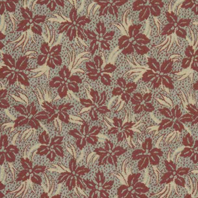 Azal�e tissu ameublement petit motif v�g�tal stylis�, jardin secret de leli�vre vendu par la rime des matieres bon plan tissu et frais de port offerts