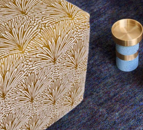 tissu ameublement Dattier de Lelièvre,  motif végétal  léger effet texturé,  non feu et lavable, pour chaise, fauteuil, canapé, coussin, rideau, tissu vendu par la rime des matieres, bon plan et frais de port offerts