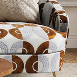 tissu ameublement Equinox de Lelièvre, velours esprit ottoman, design tapis iconique Maison Leleu, pour chaise, fauteuil, canapé, coussin, rideau, tissu vendu par la rime des matieres, bon plan et frais de port offerts