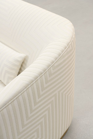 tissu ameublement Hera de Lelièvre, grand motif géométrique bicolore, lavable et non feu, pour chaise, fauteuil, canapé, coussin, rideau, tissu vendu par la rime des matieres, bon plan et frais de port offerts