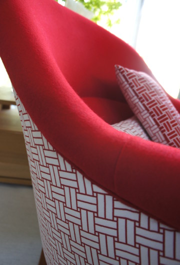fauteuil crapaud tissu imprimé lavable et reversible reverso lelièvre vendu par la rime des matieres