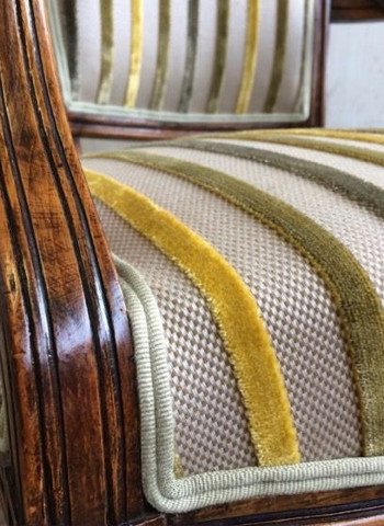 riad tissu ameublement fauteuil Louis XV de JP Gaultier pour lelièvre pour fauteuil et canapé vendu par la rime des matieres