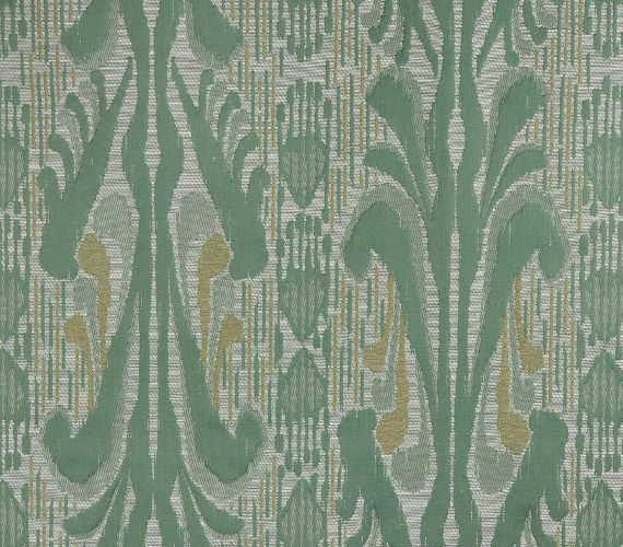 tissu ameublement Sculpture de Lelièvre,  jacquard en lin mélangé motif ikat moderne,  pour chaise, fauteuil, canapé, coussin, rideau, tissu vendu par la rime des matieres, bon plan et frais de port offerts