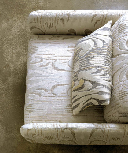 tissu ameublement Sculpture de Lelièvre,  jacquard en lin mélangé motif ikat moderne,  pour chaise, fauteuil, canapé, coussin, rideau, tissu vendu par la rime des matieres, bon plan et frais de port offerts