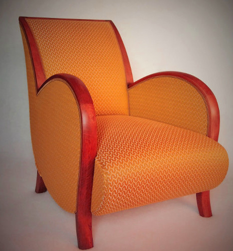 fauteuil art déco tissu  imprimé lavable strada lelièvre vendu par la rime des matieres