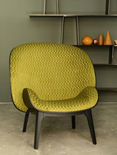 fauteuil art déco tissu typo uni lavable eet non feu de lelièvre vendu par la rime des matieres bon plan tissu