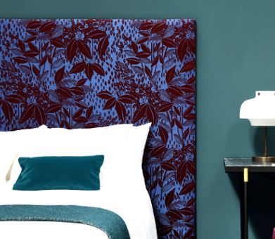 Vetiver tissu ameublement motif végétal stylisé lavable et non feu M1, de Lelièvre, pour chaise, fauteuil, canapé et rideaux, vendu par la rime des matieres, bon plan tissu