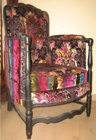 bergère louis XVI tissu casanova velours style baroque lavable de luciano marcato pour fauteuil et canapé par la rime des matieres bons plans tissu