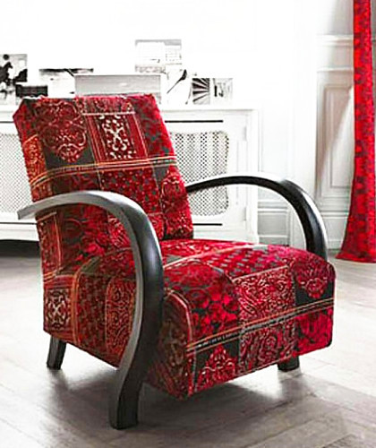 pandora tissu  ameublement velours lavable motif patchwork de Luciano Marcato pour rideau, chaise, fauteuil et canapé vendu par la rime des matieres bon plan tissu