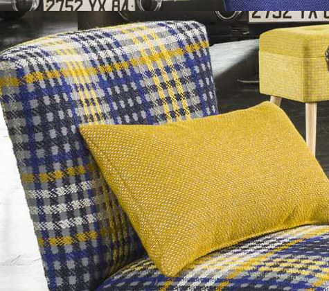 tennis tissu  style carreaux écossais de luciano marcato pour fauteuil et canapé par la rime des matieres bons plans tissu