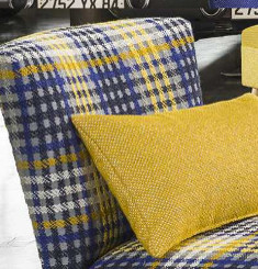Tennis tissu  style carreaux écossais de luciano marcato pour fauteuil et canapé par la rime des matieres bons plans tissu