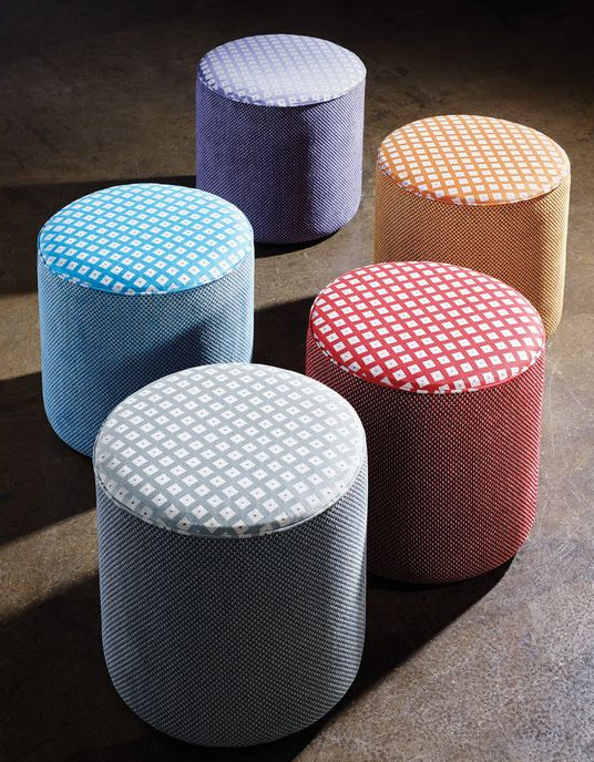 poufs tissu ameublement  loana et calina de lorca pour osborne & little vendu par la rime des matieres