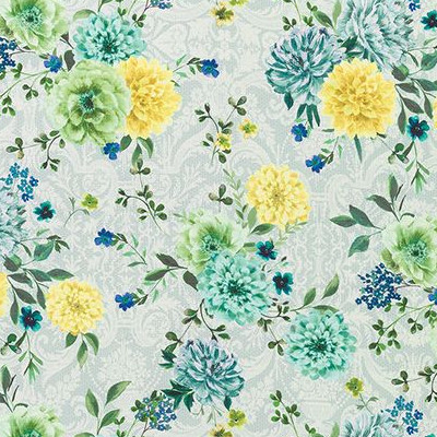 Duchess Garden tissu ameublement design floral  pour chaise, fauteuil, canapé, rideaux et coussin, de Matthew Williamson pour Osborne & Little, vendu par la rime des matieres, bon plan tissu ameublement