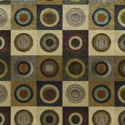 Dress Circle Velours tissu ameublement design graphique cercles colorés de Mulberry Home, pour chaise, fauteuil, canapé, rideaux,  coussins et tête de lit, vendu par la rime des matieres, bon plan tissu et frais de port offerts