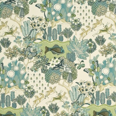 tissu Glendale, coton motif jardin d'Eden, de Mulberry Home, pour chaise, fauteuil, canapé, rideau et coussins, vendu par la rime des matieres, bon plan tissu et frais de port offerts