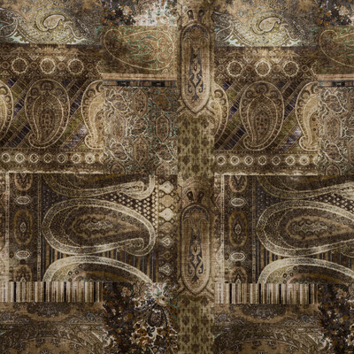 Lomond Velours tissu ameublement motif cachemire ou paisley de Mulberry Home, pour chaise, fauteuil, canapé, rideaux,  coussins et tête de lit, vendu par la rime des matieres, bon plan tissu et frais de port offerts
