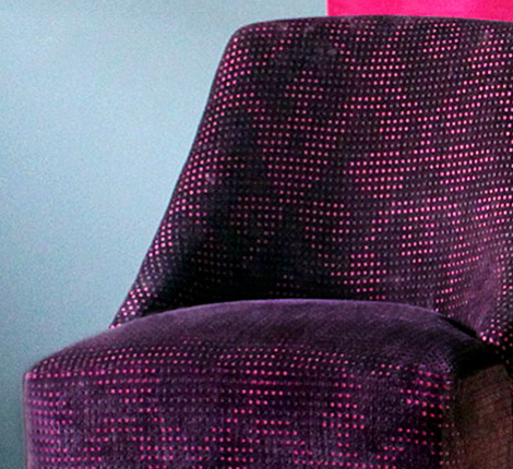 Nikki tissu  velours motif design pour chaise, fauteuil et canapé, de casal, vendu par la rime des matieres bon plan tissu ameublement frais de port offerts