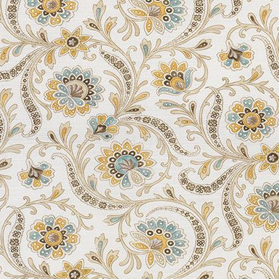Baville tissu ameublement lin mélangé motif floral végétal design  de Nina Campbell, pour fauteuil, canapé et rideaux  vendu par la rime des matieres bon plan tissu