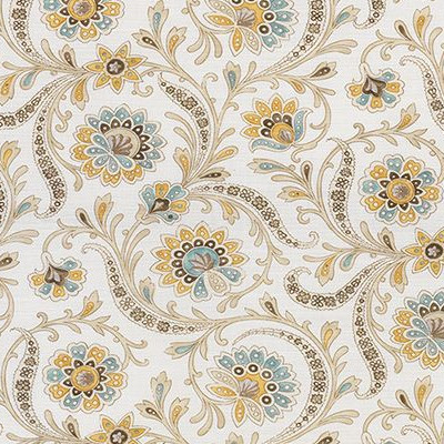 Baville tissu ameublement lin mélangé motif floral végétal design  de Nina Campbell, pour fauteuil, canapé et rideaux  vendu par la rime des matieres bon plan tissu