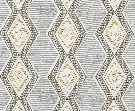 Belle Ile tissu ameublement motif diamants design  de Nina Campbell, pour rideaux et stores, vendu par la rime des matieres bon plan tissu