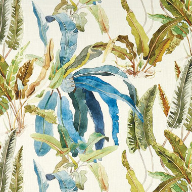 Benmore tissu ameublement lin naturel design végétal fougères, de Nina Campbell,   pour chaise, fauteuil, canapé et rideaux,  vendu par la rime des matieres bon plan tissu et frais de port offerts