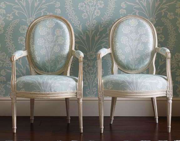 Chelwood tissu ameublement  lin mélangé design campagnard de Niina Campbell pour chaise, fauteuil, canapé et rideaux  vendu par la rime des matieres bon plan tissu et frais de port offerts