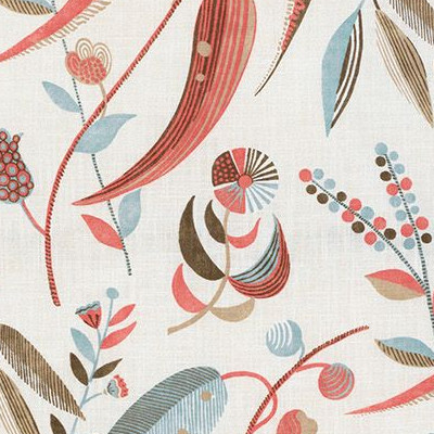 Colbert tissu ameublement lin mlang motif vgtal design de Nina Campbell, pour chaise, fauteuil, canap , coussins et rideaux, vendu par la rime des matieres bon plan tissu