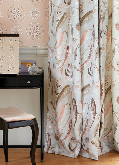 Colbert tissu ameublement lin mélangé motif végétal design de Nina Campbell pour fauteuil, canapé et rideaux, vendu par la rime des matieres bon plan tissu