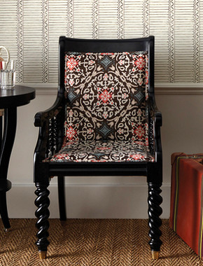 la moulade tissu ameublement  motif jacquard stylisé de Niina Campbell pour fauteuil, canapé et rideaux  vendu par la rime des matieres bon plan tissu