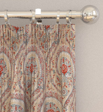 rideau tissu Les Indiennes, lin mélangé de Nina Campbell, vendu par la rime des matieres, bon plan tissu et frais de port offerts