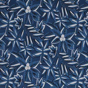loulou tissu ameublement motif végétal feuilles palmiers stylisées pour fauteuil et canapé de Nina Campbell vendu par la rime des matieres bon plan tissu
