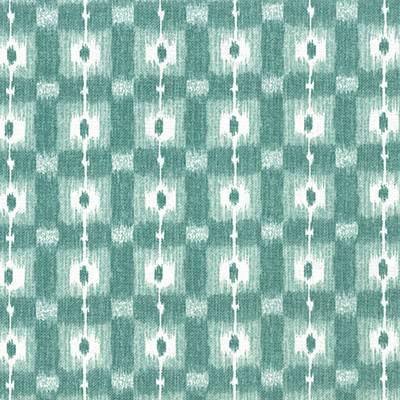 Maude tissu ameublement design graphique motif ikat pour fauteuil et canapé de Nina Campbell vendu par la rime des matieres
