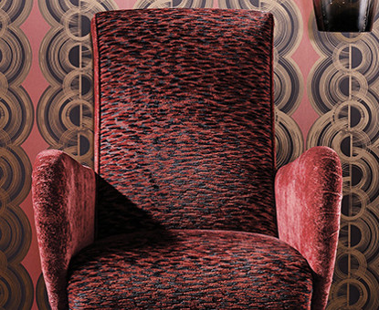 fauteuil art déco tissu velours guimard vendu par la rime des matieres