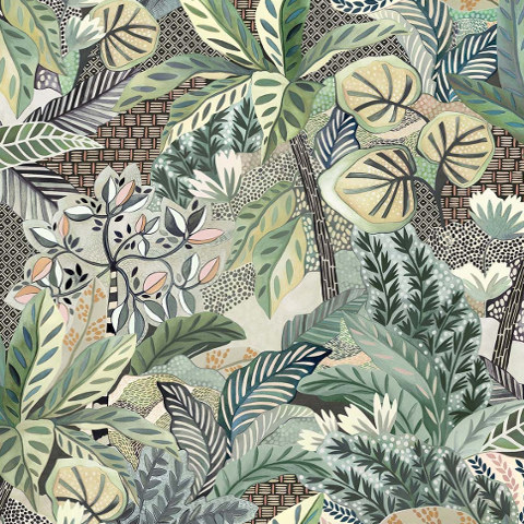 maranta tissu ameublement outdoor spécial extérieur, motif tropical,  pour fauteuil canapé coussins mobilier de jardin et bord de pisicne, nautisme, de osborne & little vendu par la rime des matieres, bon plan tissu et frais de port offerts