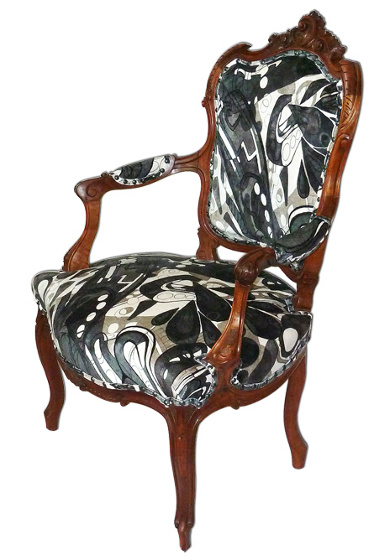 fauteuil Louis XV tissu casal popart