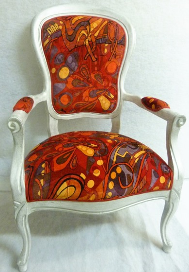 fauteuil Louis XV tissu casal popart