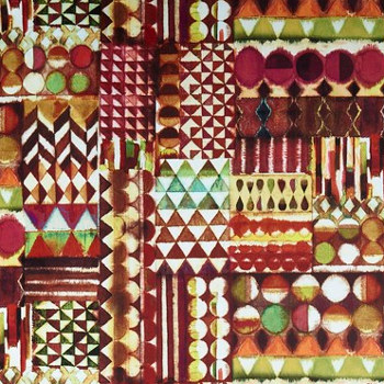 tissu lavable Baccarat de Prestigious Textiles, motif graphique coloré, pour chaise, fauteuil, canapé, rideau et coussin, vendu par la rime des matieres, bon plan tissu et frais de port offerts