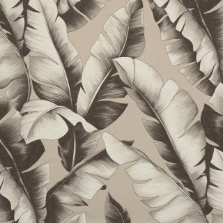 Cabana tissu ameublement de Sahco, motif tropical feuilles de bananier, lavable et non feu, pour  rideaux et coussisn, vendu par la rime des matieres, bon plan tissu et frais de port offerts