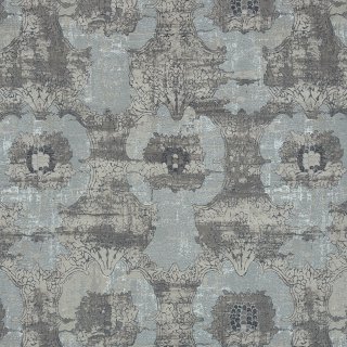 Mica tissu ameublement lin motif ornemental style vintage de Sahco pour coussins et rideaux, vendu par la rime des matieres bon plan tissu