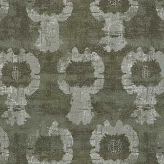 Mica tissu ameublement en lin mélangé, de Sahco, motif ornemental look vintage, pour  rideaux et coussisn, vendu par la rime des matieres, bon plan tissu et frais de port offerts