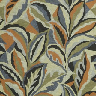 Opal tissu ameublement en lin mélangé, de Sahco, motif végétal stylisé, pour  rideaux et coussisn, vendu par la rime des matieres, bon plan tissu et frais de port offerts