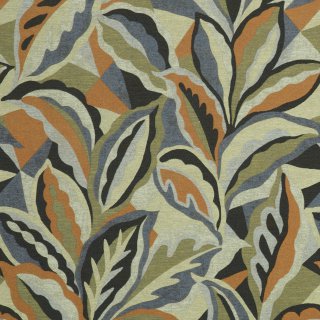 Opal tissu ameublement en lin mélangé, de Sahco, motif végétal stylisé, pour rideaux et coussisn, vendu par la rime des matieres, bon plan tissu et frais de port offerts