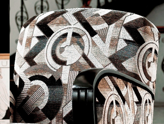 sonia tissu style art déo vintage pour fauteuil et canapé vendu par la rime des matieres