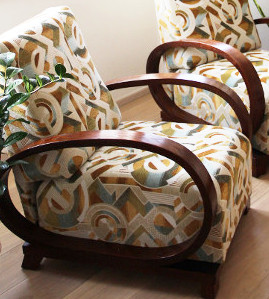 sonia tissu style art do vintage pour fauteuil et canap vendu par la rime des matieres