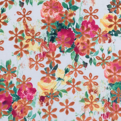 tissu sunshine floral de casal vendu par la rime des matieres