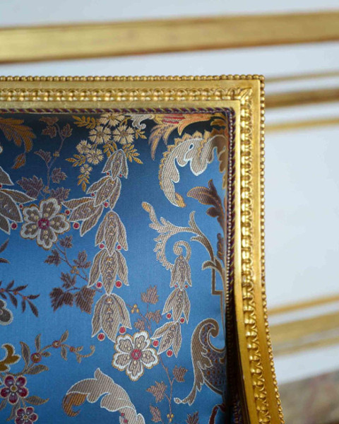 verdi tissu ameublement lampas soie pour fauteuil, canapé, tenture murale et rideau de tassinari & chatel vendu par la rime des matieres bon plan tissu frais de port offerts