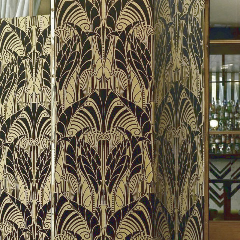 vitrail tissu ameublement brocatelle soie de Tassinari et Châtel, motif végétal stylisé Art Nouveau, pour fauteuil, canapé, tenture murale et rideau, vendu par la rime des matieres