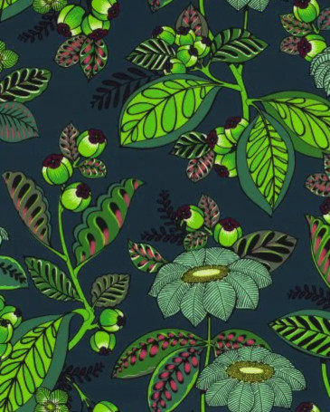 tissu Garden Land de Thévenon, motif floral végétal stylisé, lavable, pour chaise, fauteuil, canapé, rideaux et coussins, vendu par la rime des matieres, bon plan tissu et frais de port offerts. 