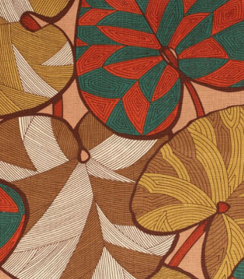 tissu Idris 280 de Thévenon, motif stylisé nénuphars, grande largeur 280 cm, lavable, pour chaise, fauteuil, canapé, rideaux et coussins, vendu par la rime des matieres, bon plan tissu et frais de port offerts.