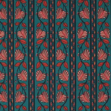 Lily tissu d'ameublement lavable, motif rayure style Art Déco , de Thévenon, pour chaise, fauteuil, canapé, tête de lit, rideaux et coussins, vendu par la rime des matieres, bon plan tissu et frais de port offerts. 